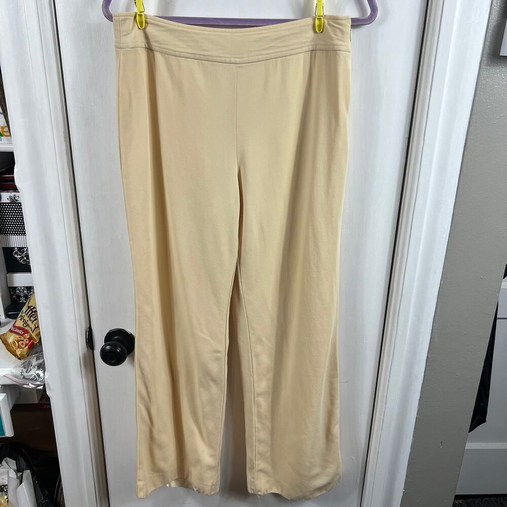 Ann Taylor petites cream 100% wool flat front dress pants